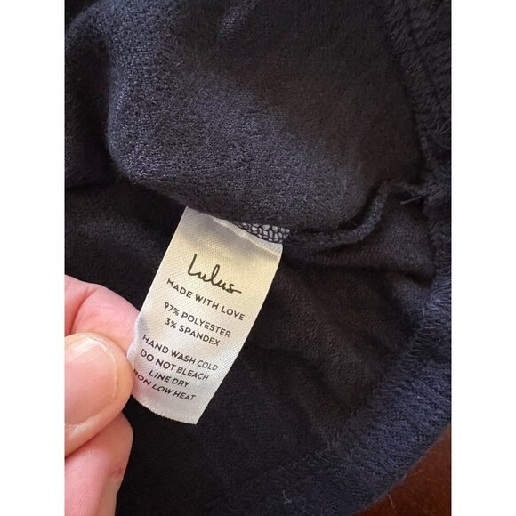 Lulus NWT Simple Adoration Pointelle Scoop Neck Sweater in Navy Blue Size Medium - Picture 10 of 12